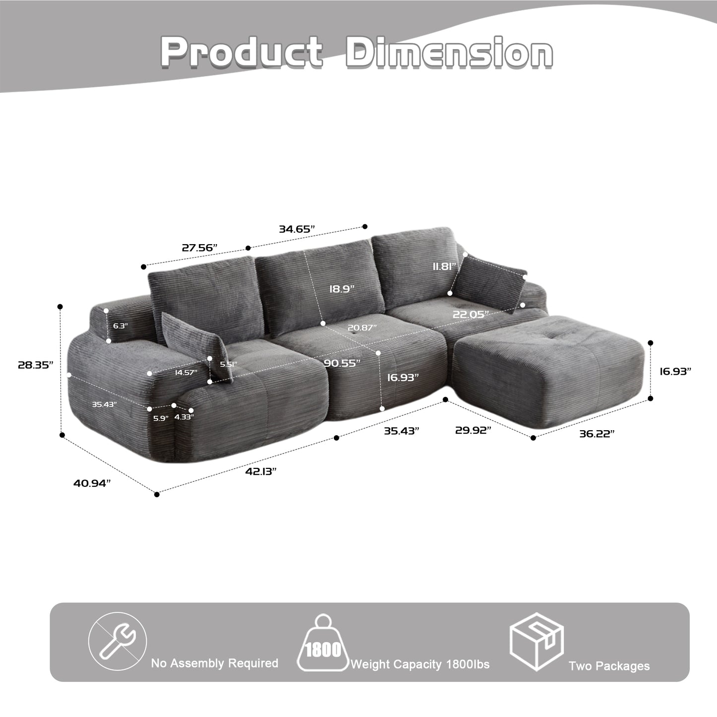 Modern Memory Foam Compressed Sofa