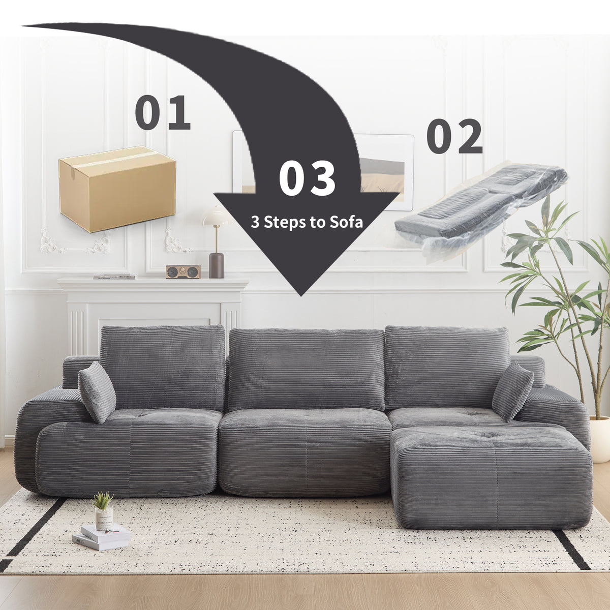 Modern Memory Foam Compressed Sofa
